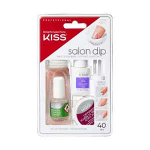 KISS Salon Dip Powder Nail Kit All-Inch-One Professional Dipping System Fake Nails Gel Nail Kit