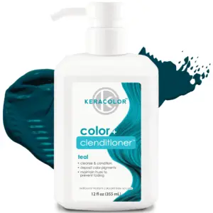 Keracolor Semi Permanent Hair Dye 3 Inch 1 Clenditioner | Teal | 12 fl Ounce