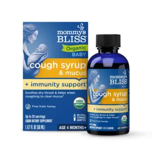 Mommys Bliss Organic Baby Cough Syrup & Mucus + Immunity Support. Over-the Counter | 1.67 fl Ounce