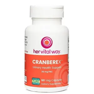 her vital way | Cranberex Cranberry 36mg PAC Supplement Pills | Cranberry Extract Capsules for Urinary Tract Health & Kidney Care | 60
