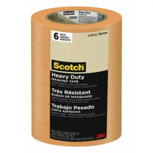 Scotch Heavy Duty Masking Tape | 1.41 Inch x 60.1 yd | Orange | 6 Rolls