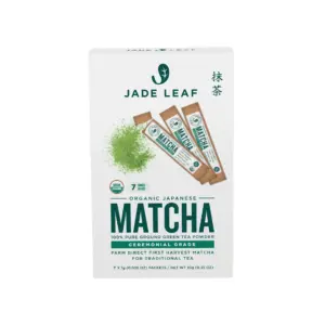 Jade Leaf Matcha | Organic Japanese Ceremonial Matcha | Powdered Tea | 7 Ct | Single | Stick Packs | 10G