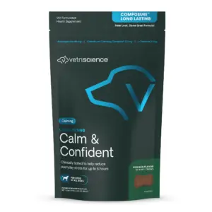 VetriScience Calm Confident Long Lasting Anxiety Soft Chews for Dogs | Chicken | 30 Count Bag