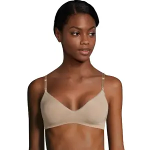 Hanes Comfy Support Women's Convertible Wireless T-Shirt Bra Comfort Flex Fit MHG795 | Nude Heather | 2XL