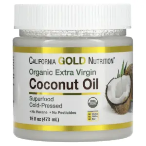 California Gold Nutrition Superfoods | Cold Pressed Organic Virgin Coconut Oil | 16 fl Ounce (473 Milliliters)