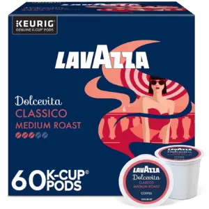 (4 pack) Lavazza Dolcevita Classico Keurig K-Cup Pods | Medium Roast | Arabica & Robusta Blend (22 Pods)
