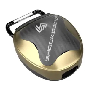 Shock Doctor 101 Anti-Microbial Mouthguard Case | OSFA | Gold Chrome