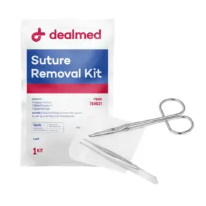 Dealmed Sterile Suture Removal Kit with Scissor | Forceps | & Gauze Sponge | Single-Use | 1 Kit | Pack of 1