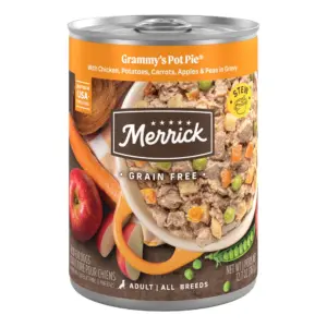 Merrick Grain Free Wet Dog Food for Adults | Chicken Pot Pie with Veggies. 12.7 Ounce Cans (12 Pack)