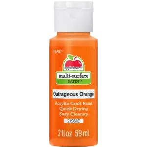 Apple Barrel Multi Surface Craft Paint | Satin Finish | Outrageous Orange | 2 fl Ounce | Single