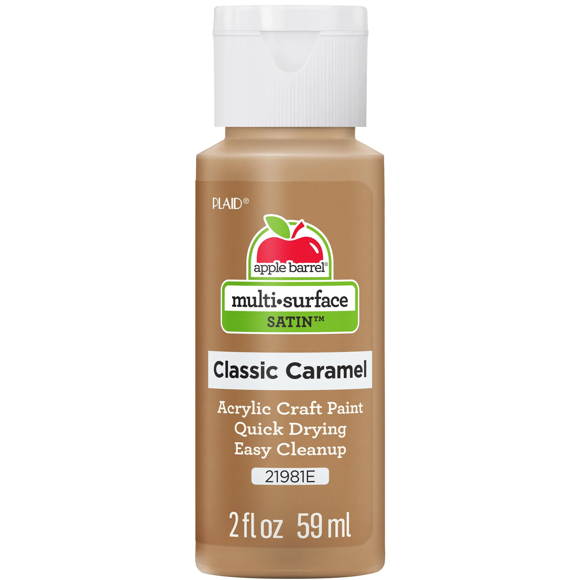 Apple Barrel 21981E Multi-surface Craft Paint | Satin Finish | Classic Caramel | 2 fl Ounce | Single
