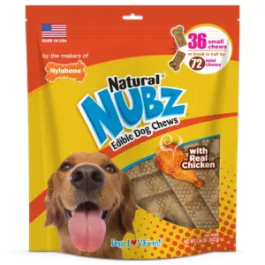 Nylabone Natural Nubz Edible Dog Chew Treat | Chicken Flavor | Large | 2.2 Lbs. (18 Count) | L