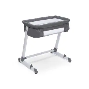 Delta Children By The Bed City Sleeper Bassinet | Adjustable Height | Grey Tweed