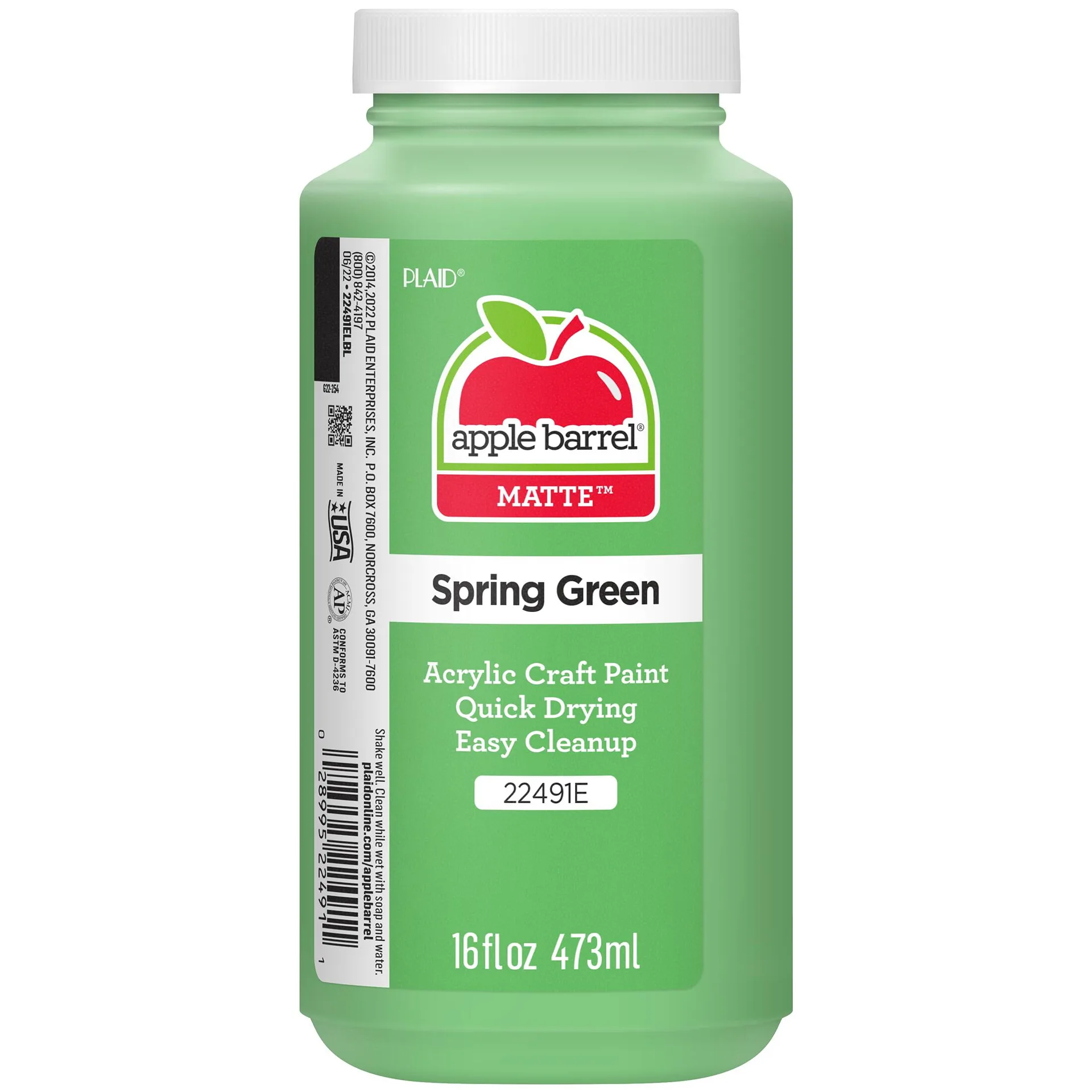 Apple Barrel Acrylic Craft Paint | Matte Finish | Spring Green | 16 fl Ounce | Single