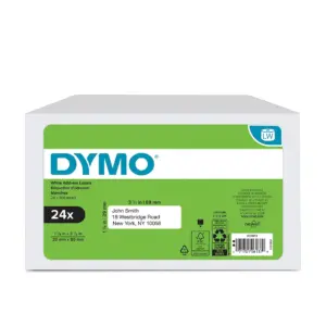 DYMO Authentic LW Mailing Address Labels DYMO Labels for LabelWriter Label Printers White 1-1/8 x 3-1/2 24 Rolls of 350 (8400 Total) (Premium Edition)