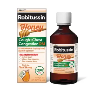 Robitussin Max Strength Cough Congestion DM & Cold Medicine | Honey | 8 Fl Ounce