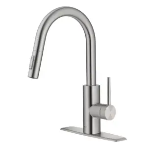 KRAUS Oletto Single Handle Pull Down Kitchen Faucet with QuickDock Top Mount Installation Assembly Inch Spot Free Stainless Steel | Spot Free Stainless Steel