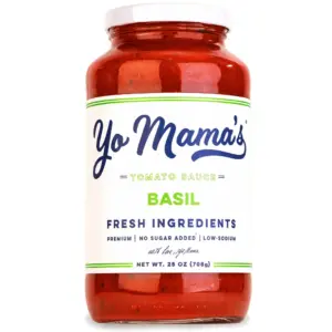Yo Mama's Foods Gluten-Free | Keto Friendly | Tomato Basil Pasta Sauce | 25 Ounce Jar | Single