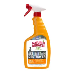 Nature’s Miracle Oxy Formula Set-Inch Stain Destroyer for Cats | Orange Scent | 24 Ounce