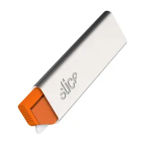 Slice 10585 Manual Carton Cutter | Ideal for Boxboard and Thin Corrugated Cardboard | Lightweight and Portable | Finger Friendly Ceramic Safety Knife Blade