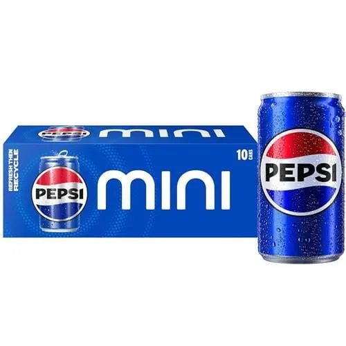 Pepsi Cola Soda Pop | 7.5Oz Mini Cans (10 Pack) | Pack of 2