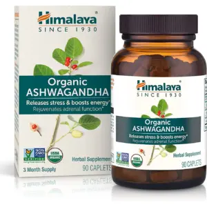 Himalaya Organic Ashwagandha | Natural Stress and Anxiety Relief | Energy Supplement | 90 Count | 3 Month Supply