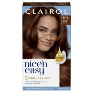 Clairol Nice'n Easy Permanent Hair Color Cream | 5RB Medium Reddish Brown | Hair Dye | 1 Application