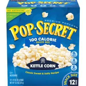 Pop Secret Popcorn | Kettle Corn Microwave Popcorn | 100 Calorie Snack Bags | 12 Ct