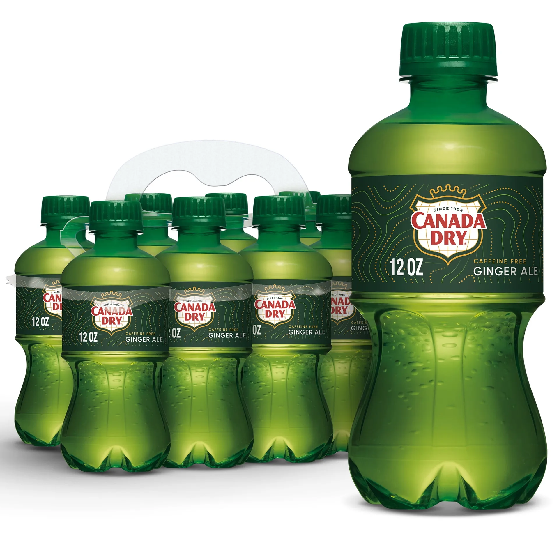 Canada Dry Caffeine Free Ginger Ale Soda Pop | 12 fl Ounce | 8 Pack Bottles