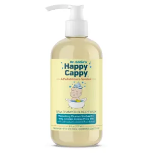 Dr. Eddie's Happy Cappy Daily Shampoo and Body Wash for Dry | Itchy | Sensitive | Eczema-Prone Skin | 8 Ounce