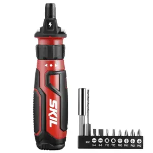SKIL Rechargeable 4V Cordless Screwdriver with Circuit Sensor Technology | Includes 9pcs Bit | 1pc Bit Holder | USB Charging Cable | SD561201