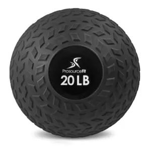ProsourceFit Tread Slam Medicine Balls w/ Ultra Grip for Weighted Workouts | Black 20lb | Black 9 | 20 lb