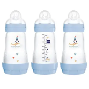 MAM Easy Active | Anti Colic Matte Bottle | 9oz Boy 3 Pack | Blue