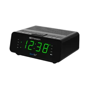 Emerson SmartSet AM/FM Dual Alarm Clock Radio | 0.9 Jade Green LED Display | CKS1900