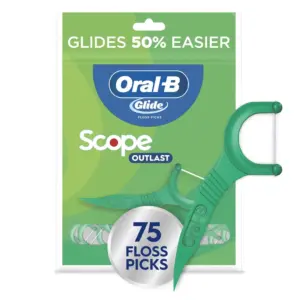 Oral-B Glide Mint Dental Floss Picks with Long Lasting Scope Flavor | 75 Picks