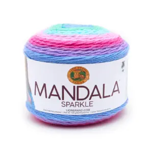 Lion Brand Yarn Mandala Sparkle Draco Light Acrylic Self-Striping Multi-color Yarn (Premium Edition)