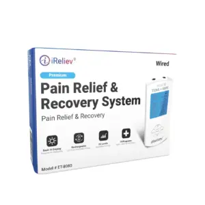 fda cleared ireliev tens unit + ems 14 therapy modes | premium pain relief & recovery system | rechargeable | large back lit display | large & small electrode pads