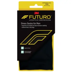 FUTURO Dress Socks for Men | Medium | Black | Firm Compression