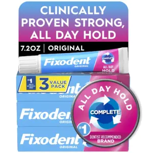 Fixodent Complete Original Denture Adhesive Cream | 2.4 Ounce | 3 pack | 1