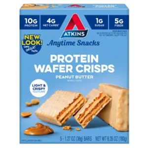 Atkins Protein Wafer Crisp Bar | Lemon Creme | 10g Protein Dessert | Low Carb | 5 Count | Single