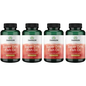 Swanson Super Dpa Fish Oil 1,000 mg 60 Sgels 4 Pack (Premium Edition)