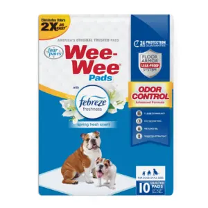 Four Paws Wee-Wee Febreze Freshness Odor Control Potty Training Dog and Puppy Pads | 10 Count