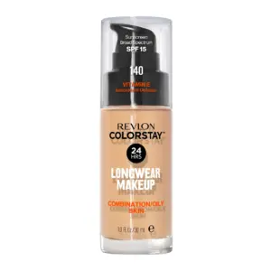 Revlon ColorStay Liquid Foundation Makeup | Matte Finish | Combination/Oily Skin | SPF 15 | 140 Oatmeal | 1 fl Ounce
