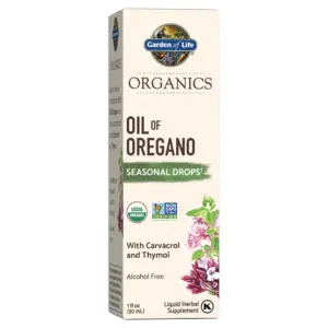 Garden of Life Organics Oil of Oregano Seasonal Drops 1fl Ounce (30 Milliliters) Liquid | Concentrated Plant Based Immune Support | Alcohol-Free | Organic | Non-GMO | Vegan and Gluten Free Herbal Supplements