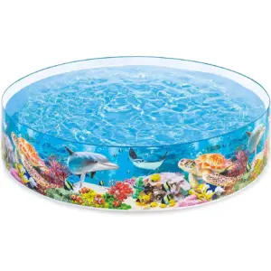 Intex Deep Sea Blue 8ft x 18in SnapSet Instant Above Ground Swimming Kiddie Pool | 9.129.12-2-4Years