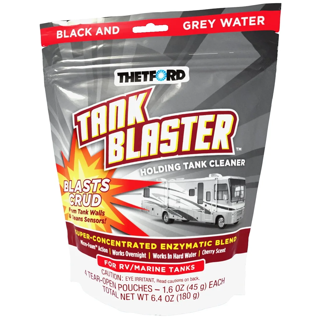 Thetford Tank Blaster | RV & Marine Black & Grey Tank Cleaner | 4 Pack Dry Granules (96527)