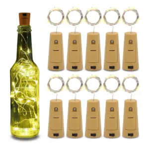 Betus 10 Pack Wine Bottles Cork String Lights | Battery Powered | Decorations for Garden | Wedding | Christmas and Party | Warm Light 10 LEDs/3 Ft (Packs of 10)