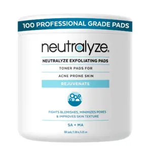Exfoliating Acne Pads | Maximum Strength Acne Wipes for Face and Back | Medical Grade 2% Mandelic Acid and Salicylic Acid Pads | Acne Cleansing Wipes | Toner Pads for Acne Prone Skin (100 Acne Face Pads)