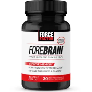 Force Factor Forebrain | Nootropic Brain Supplement with Caffeine | Bacopa and Huperzine A for Memory | Focus | Mental Energy and Brain Health | 30 Capsules
