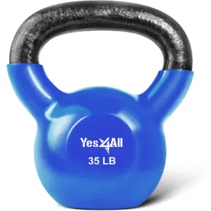 Yes4All Vinyl Coated Kettlebell Great for Full Body Workout | 35 Lbs